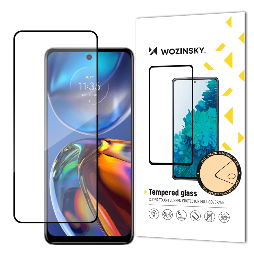 Patvarus 9h Grūdintas Stiklas Visam motorola Moto E32 Ekranui Su case Friendly Rėmeliu, Juodas Patvarus 9h Grūdintas Stiklas Visam motorola Moto E32 Ekranui Su case Friendly Rėmeliu, Juodas