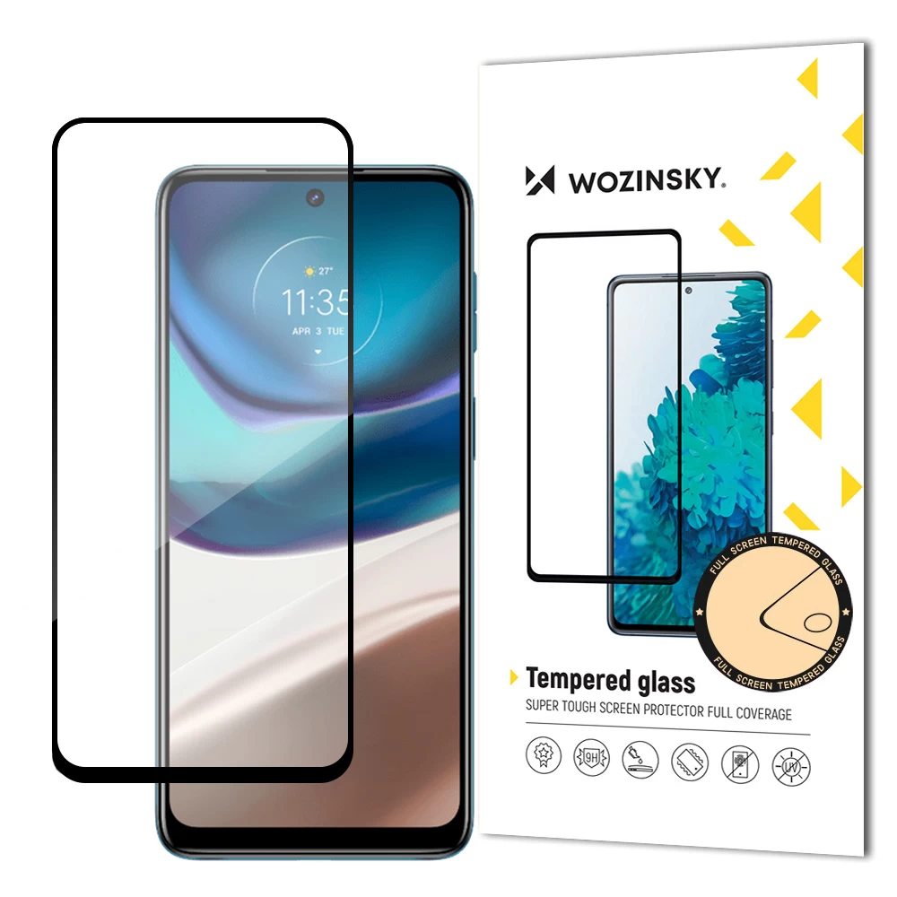 Patvarus 9h Grūdintas Stiklas Visam motorola Moto G42 Ekranui Su case Friendly Rėmeliu, Juodas Patvarus 9h Grūdintas Stiklas Visam motorola Moto G42 Ekranui Su case Friendly Rėmeliu, Juodas
