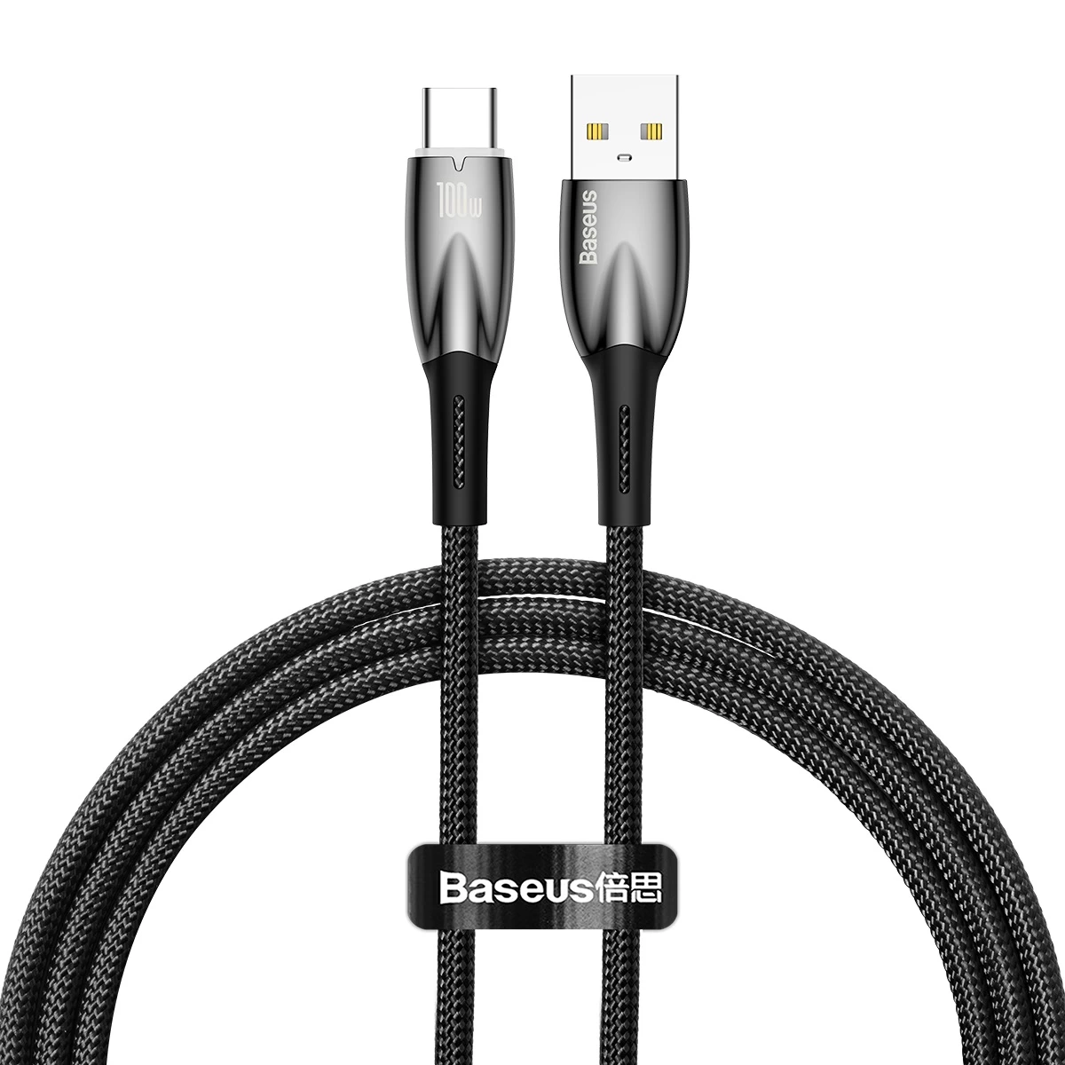 Patvarus Lankstus Usb-a - Usb-c 100w Greitojo įkrovimo Kabelis 1 M Juodas