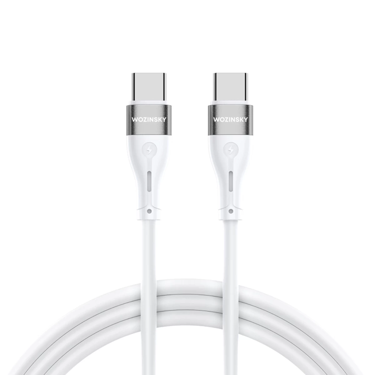 Patvarus Lankstus Usb-c - Usb-c Pd 65w 2 M Baltos Spalvos Kabelis