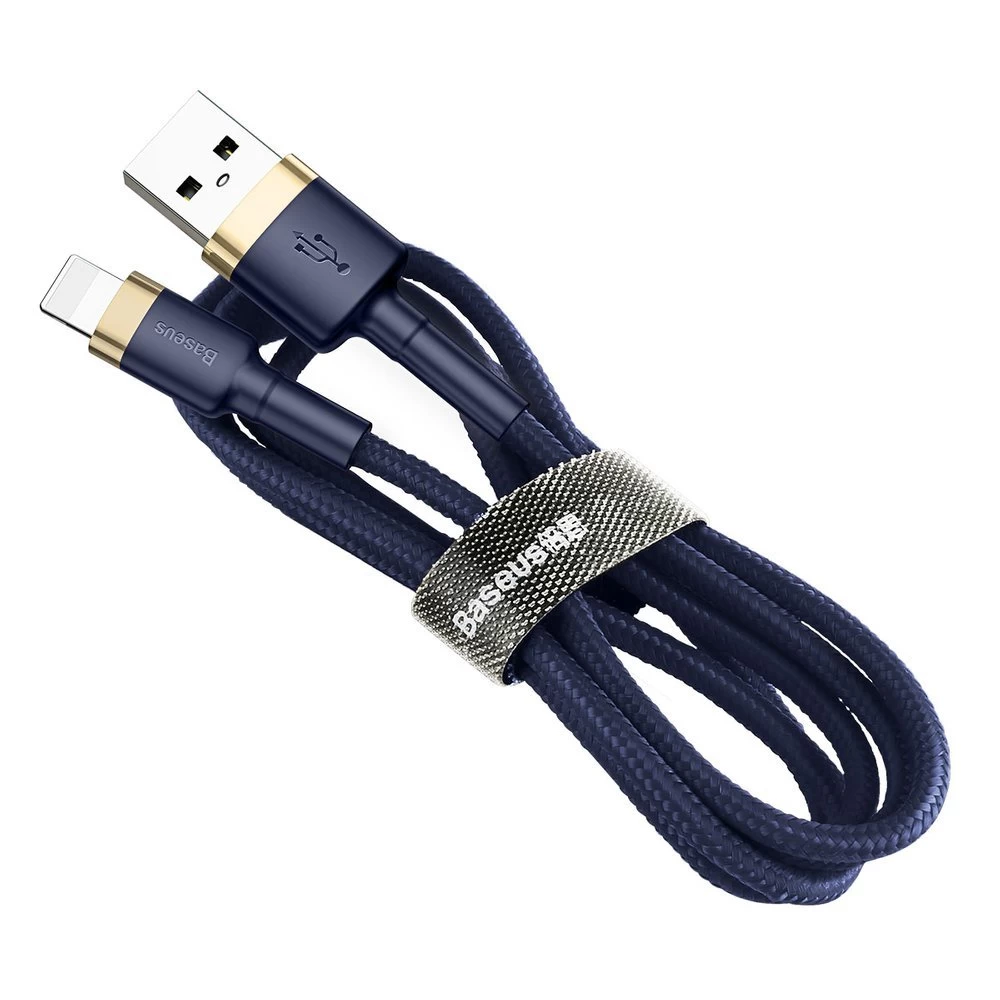 Patvarus Nailono Usb Kabelis Iphone Lightning Qc3.0 1.5a 2m Mėlynas