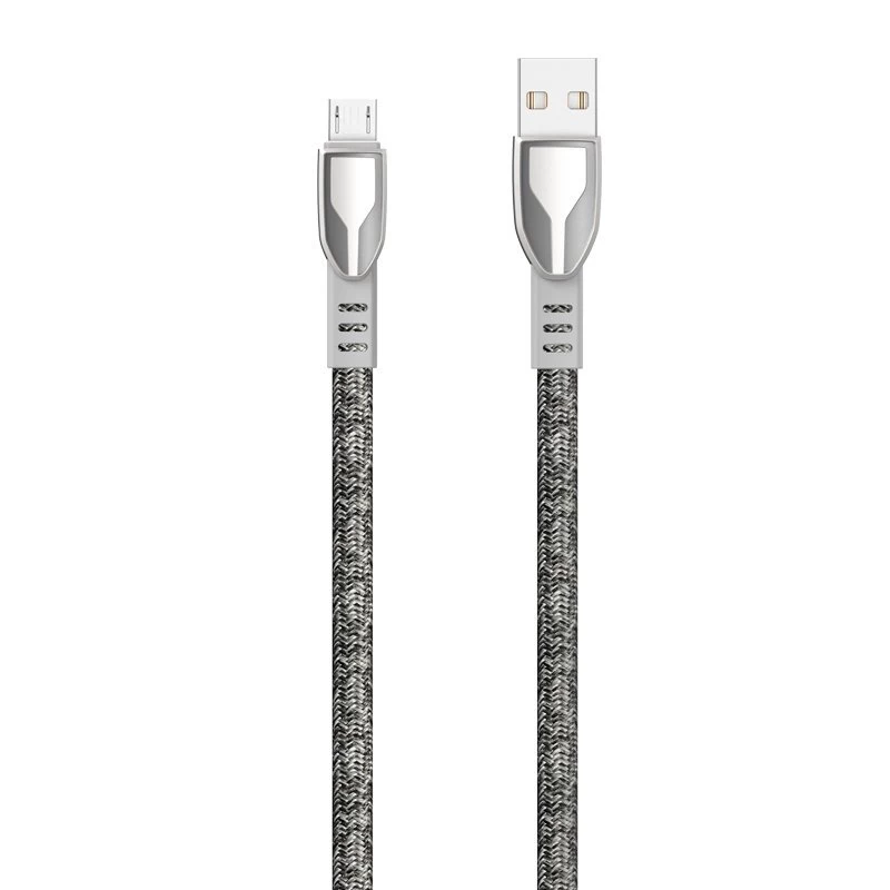 Patvarus Pintas Usb - Micro Usb 5a 1 M Pilkos Spalvos Kabelis