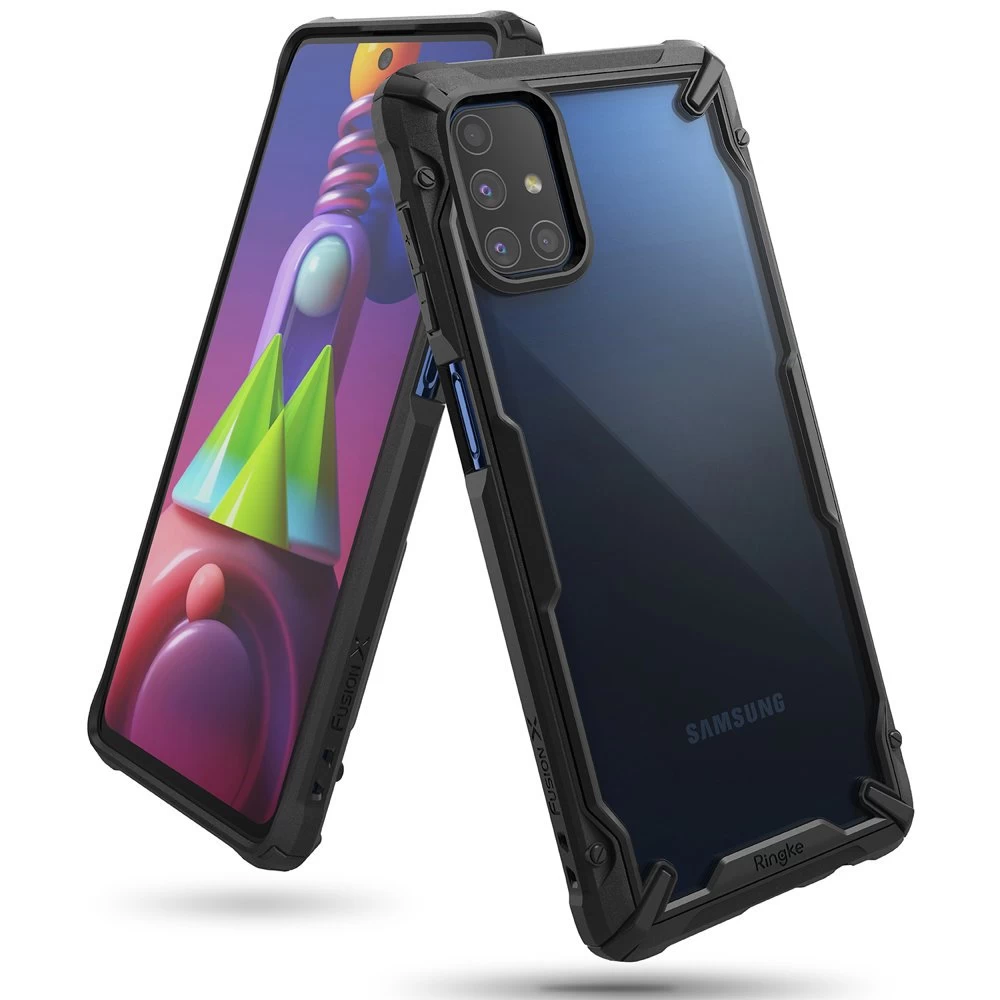 Patvarus Sustiprintas Galaxy M51 Fusion X Telefono Dėklas, Juodos Spalvos