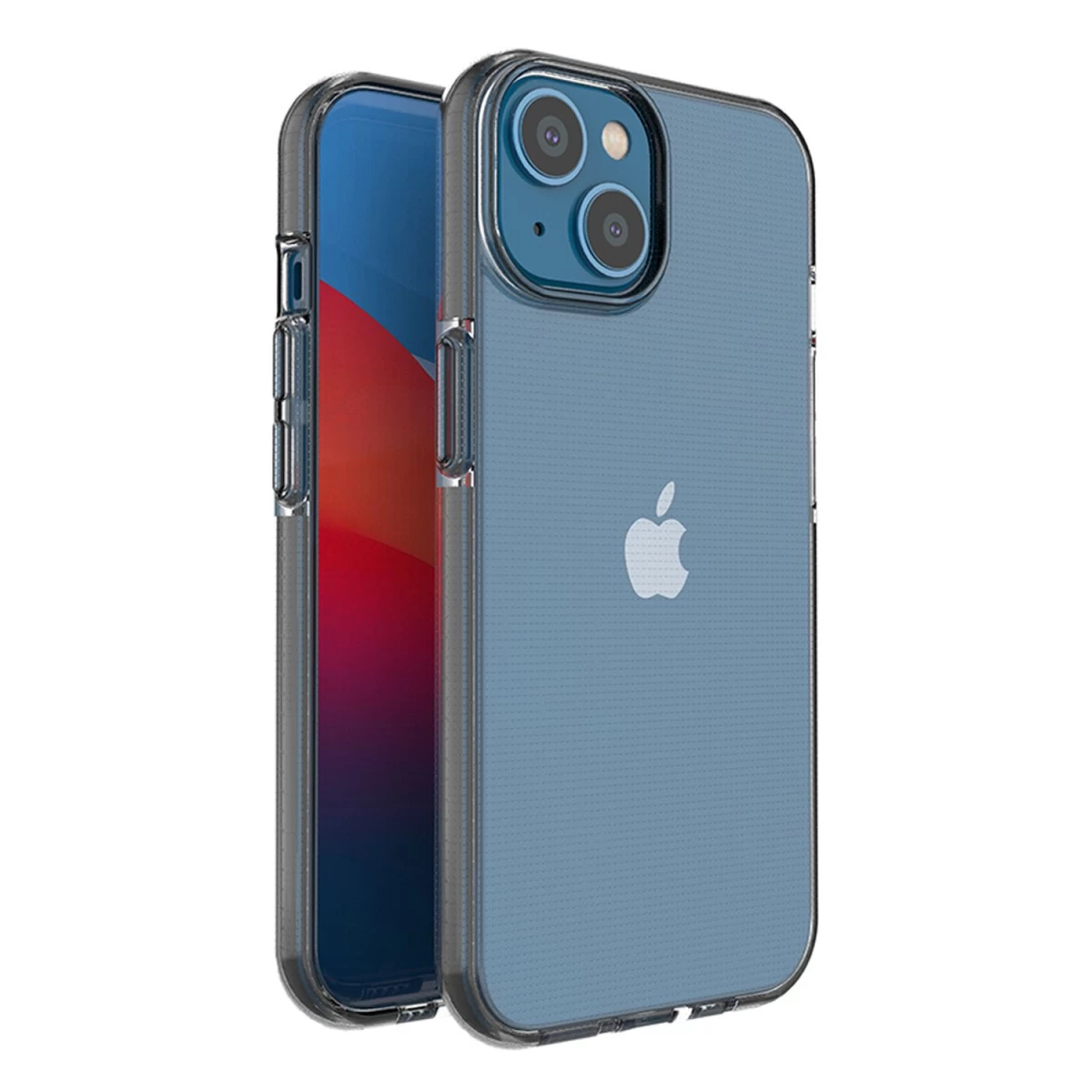 Pavasarinis Dėklas Iphone 14 Silikoninis Dėklas Su Rėmeliu Juodas