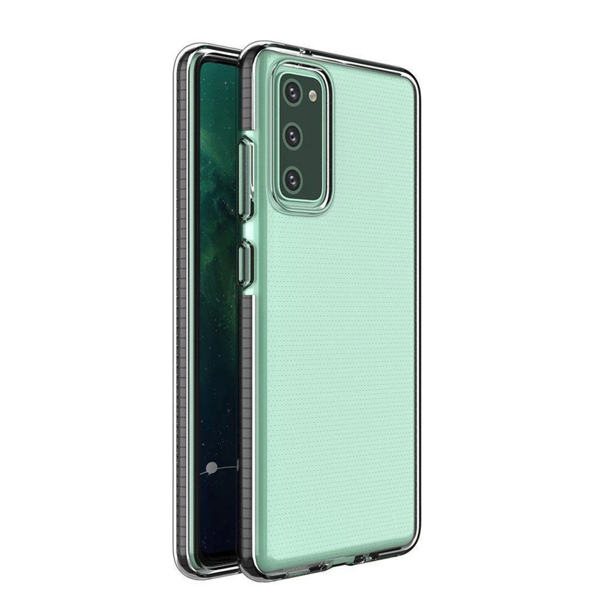 Pavasarinis Gelinis Dėklas Su Spalvotu Rėmeliu, Skirtas Samsung Galaxy A02s Eu Black