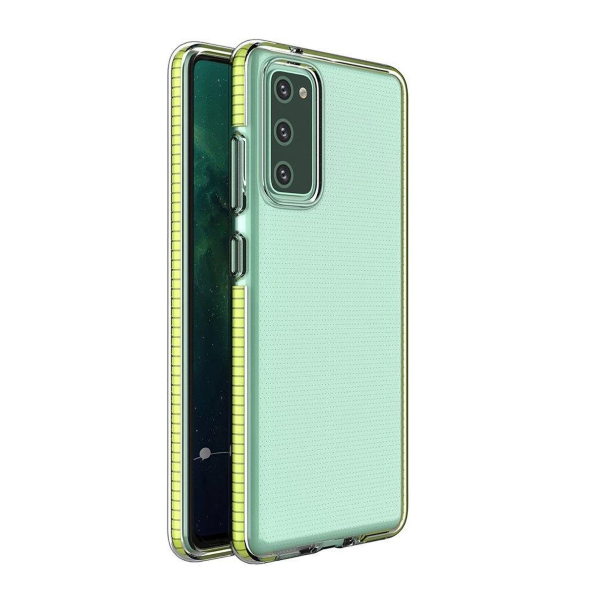 Pavasarinis Gelinis Dėklas Su Spalvotu Rėmeliu, Skirtas Samsung Galaxy A72 4g Geltonos Spalvos