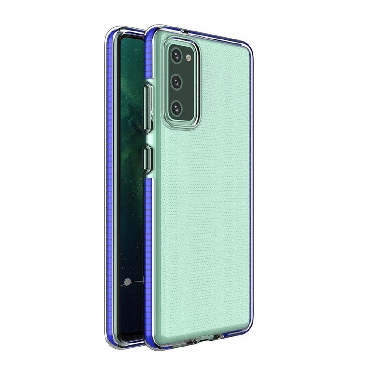 Pavasarinis Gelinis Dėklas Su Spalvotu Rėmeliu, Skirtas Samsung Galaxy A72 4g Tamsiai Mėlynas