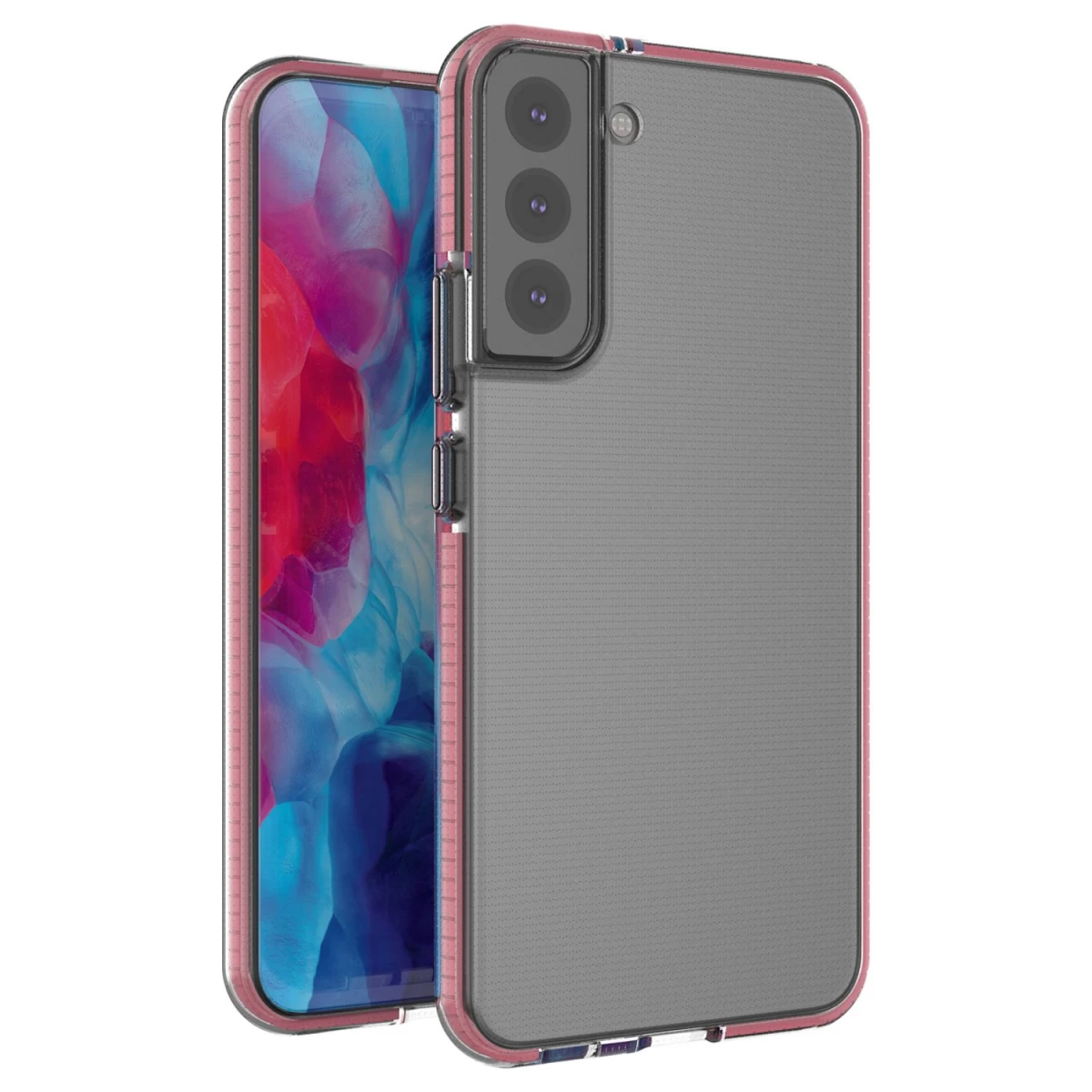 Pavasarinis Gelinis Dėklas Su Spalvotu Rėmeliu, Skirtas samsung Galaxy S22+ (s22 Plus), šviesiai Rožinės Spalvos Pavasarinis Gelinis Dėklas Su Spalvotu Rėmeliu, Skirtas samsung Galaxy S22+ (s22 Plus), šviesiai Rožinės Spalvos
