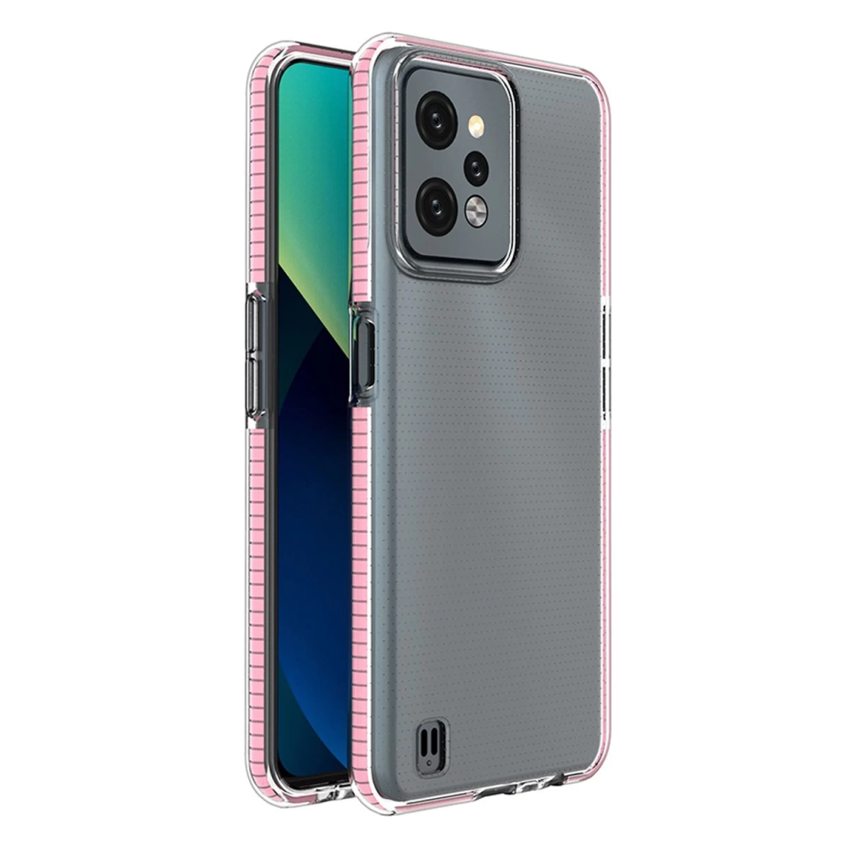 Pavasarinis Silikoninis Dėklas Realme C31 Su šviesiai Rausvu Rėmeliu