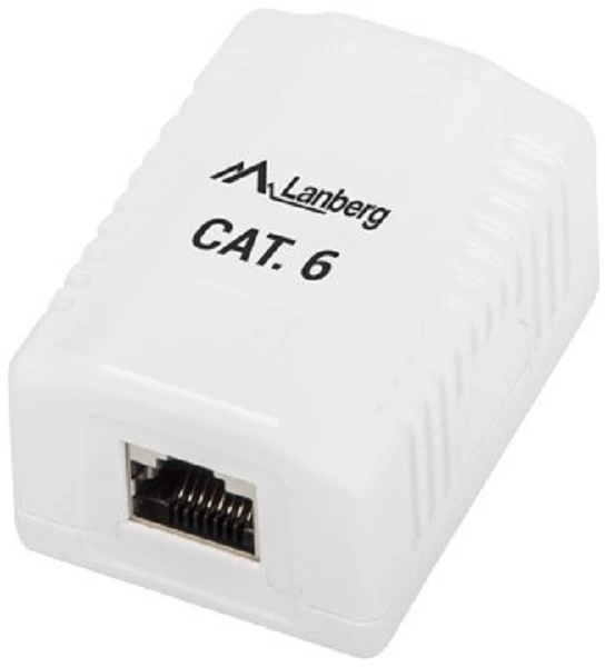 Paviršinio Montavimo Lizdas 1x Rj45 Cat.6 Baltas Ekranuotas