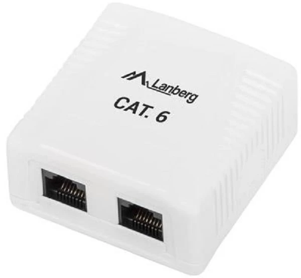 Paviršinio Montavimo Lizdas 2x Rj45 Cat.6 Baltas