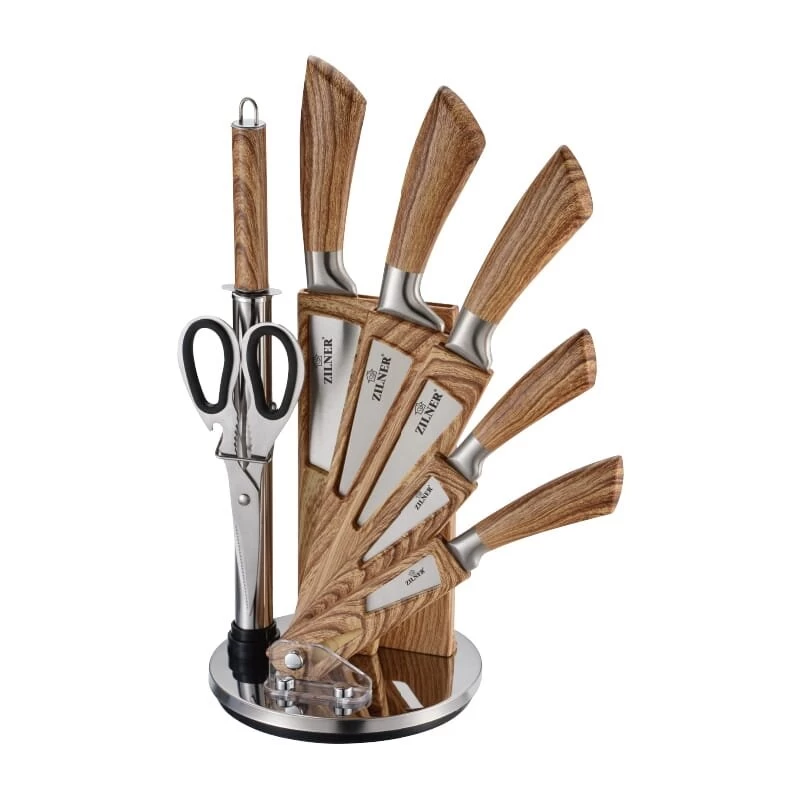 Peilių rinkinys su stovu 8 dalių ZL-5122 Peilių rinkinys su stovu 8 dalių ZL-5122