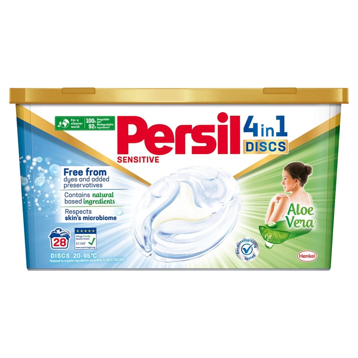 Persil Discs 4in1 Sensitive Skalbimo Kapsulės, 28 Vnt.