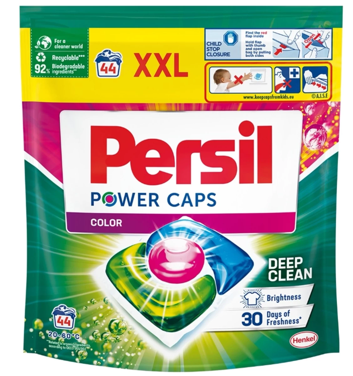 persil Xxl Power Caps Color, Kapsulės Spalvotiems Audiniams Skalbti, 44 Vnt.