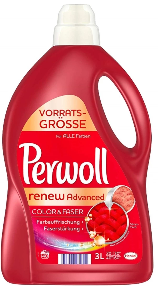 perwoll Renew & Amp; Repair Color & Amp; Faser, Skysta Skalbimo Priemonė Visoms Spalvoms, 40 Skalbimų, 3 L (vokiečių Produktas) perwoll Renew & Amp; Repair Color & Amp; Faser, Skysta Skalbimo Priemonė Visoms Spalvoms, 40 Skalbimų, 3 L (vokiečių Produktas)