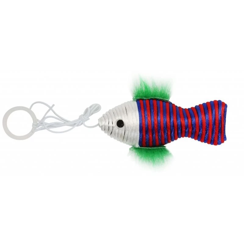PET NOVA Fish žaislas katei su virvele 10x4cm 3vnt, CAT-FISH-P-B-10