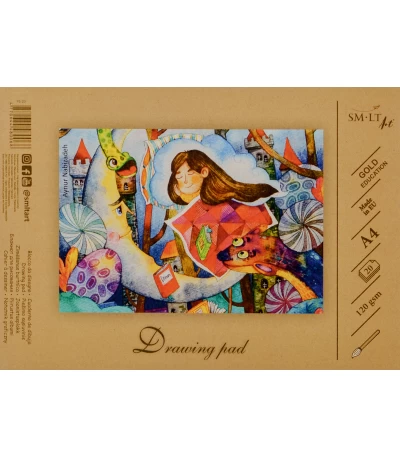 Piešimo sąsiuvinis SMLT, A4, 120 g, 20 lapų, klijuotas