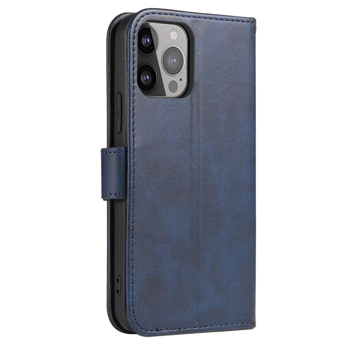 Piniginės Dėklas Su Atlenkiamu Stoveliu Iphone 15 Pro Max Magnet Case - Mėlynas