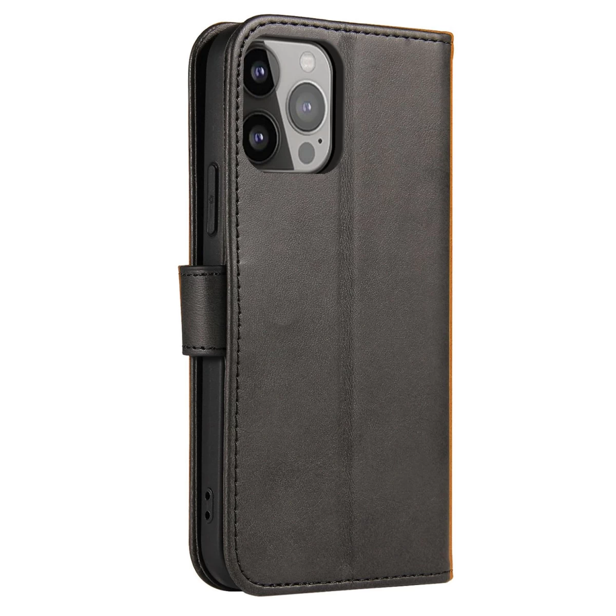 Piniginės Dėklas Su Atlenkiamu Stovu Iphone 15 Pro Max - Juodas