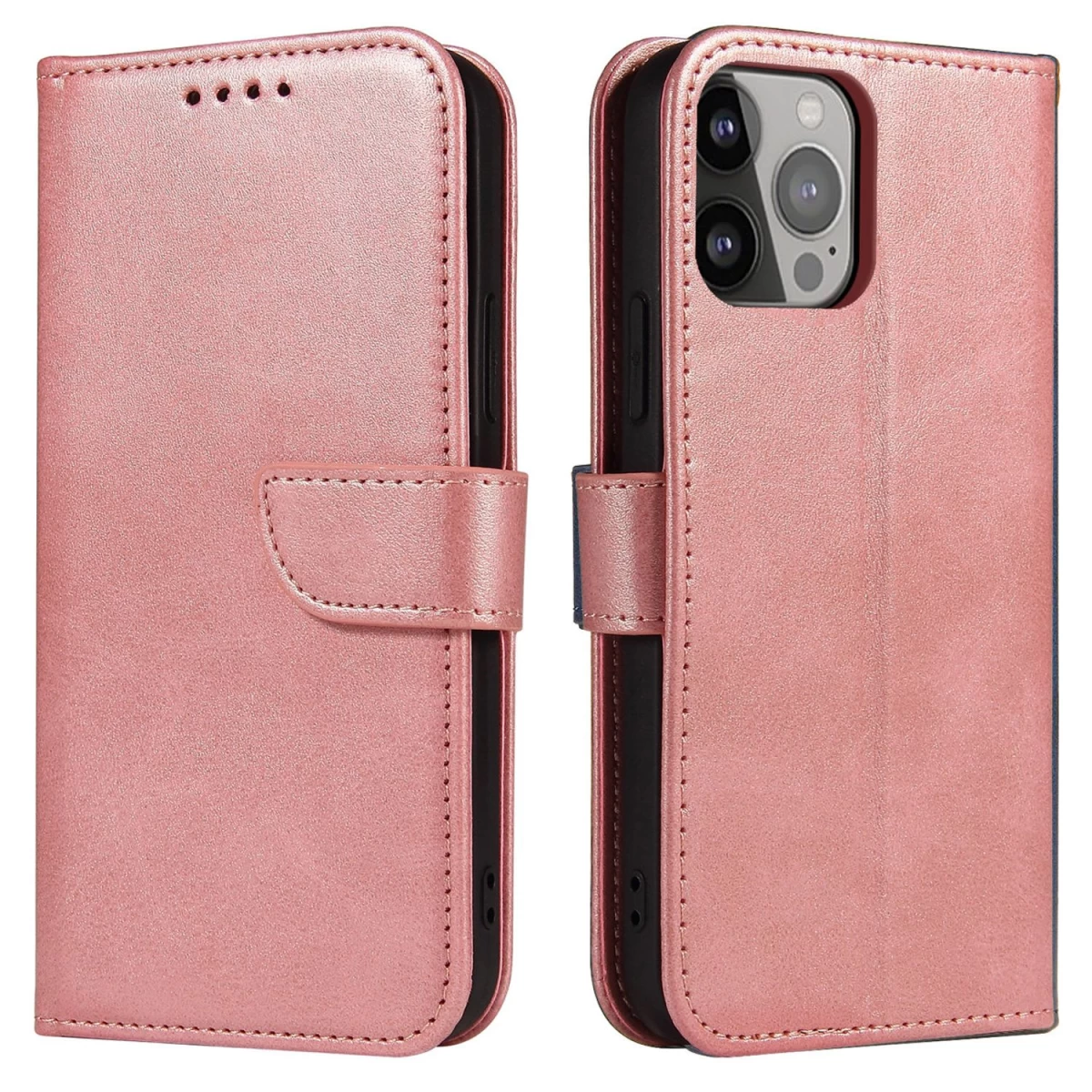 Piniginės Dėklas Su Magnetiniu Apvertimu Ir Stovu iphone 15 Pro Max - Rožinis