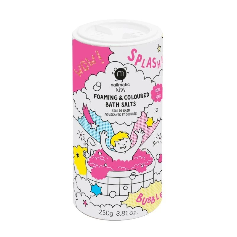 PINK SALTS Foaming &amp; Coloured Bath Salts Putojanti rožinė vonios druska, 250g