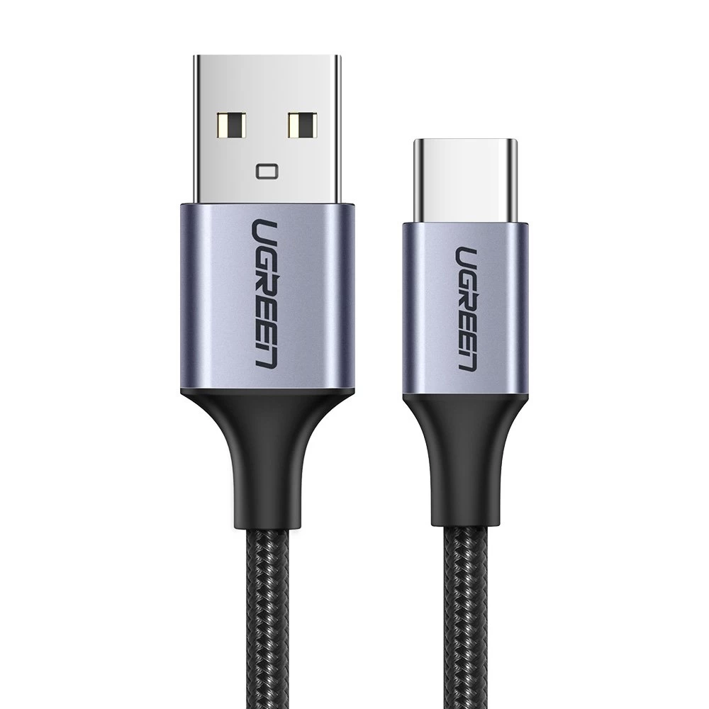 Pintas Kabelis Usb - Usb-c Quick Charge 3.0 3a 0,5 M Pilkos Spalvos