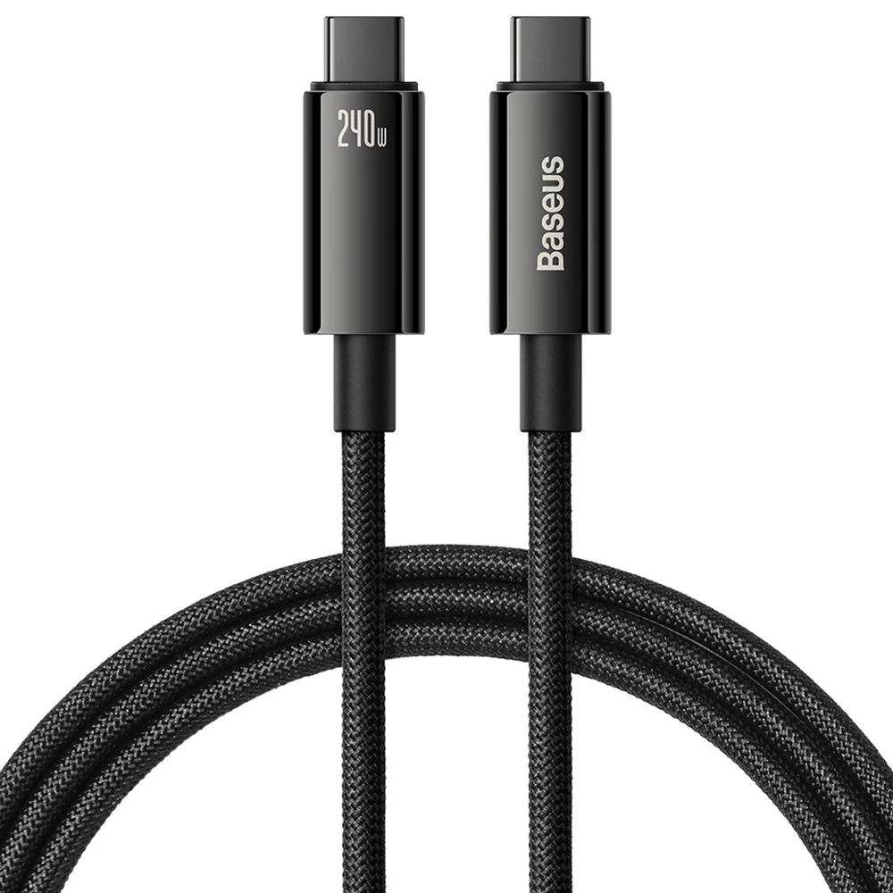 Pintas Usb-c Kabelis 480mbps 240w Tungsten Gold 3 M Juodas