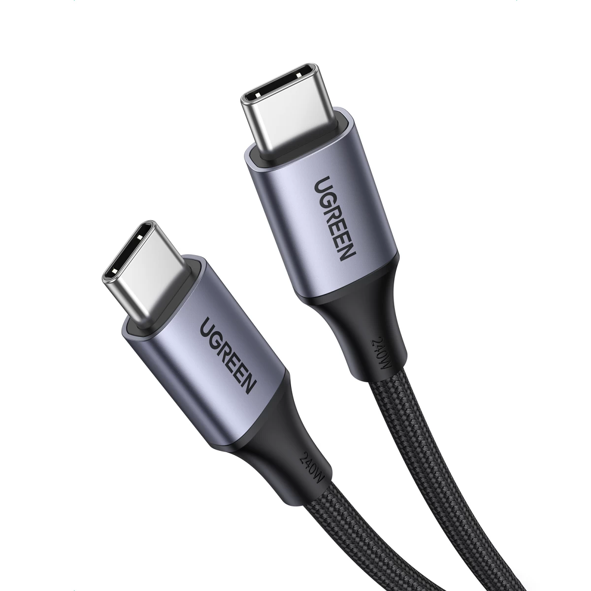 Pintas Usb-c Pd Kabelis 240w 5a 480mbps 1 M Juodas/pilkas