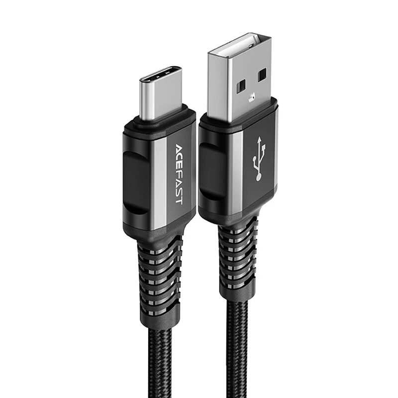 Pintas Usb - Usb-c 3a 1,2 M Ilgio Juodas Kabelis