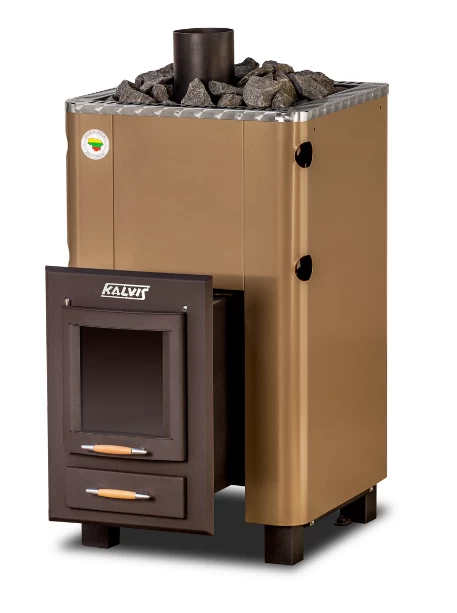 Pirties krosnis KALVIS PR2-S, 15 kW su vandens konturu vandens pašildymui, speciali kaina!