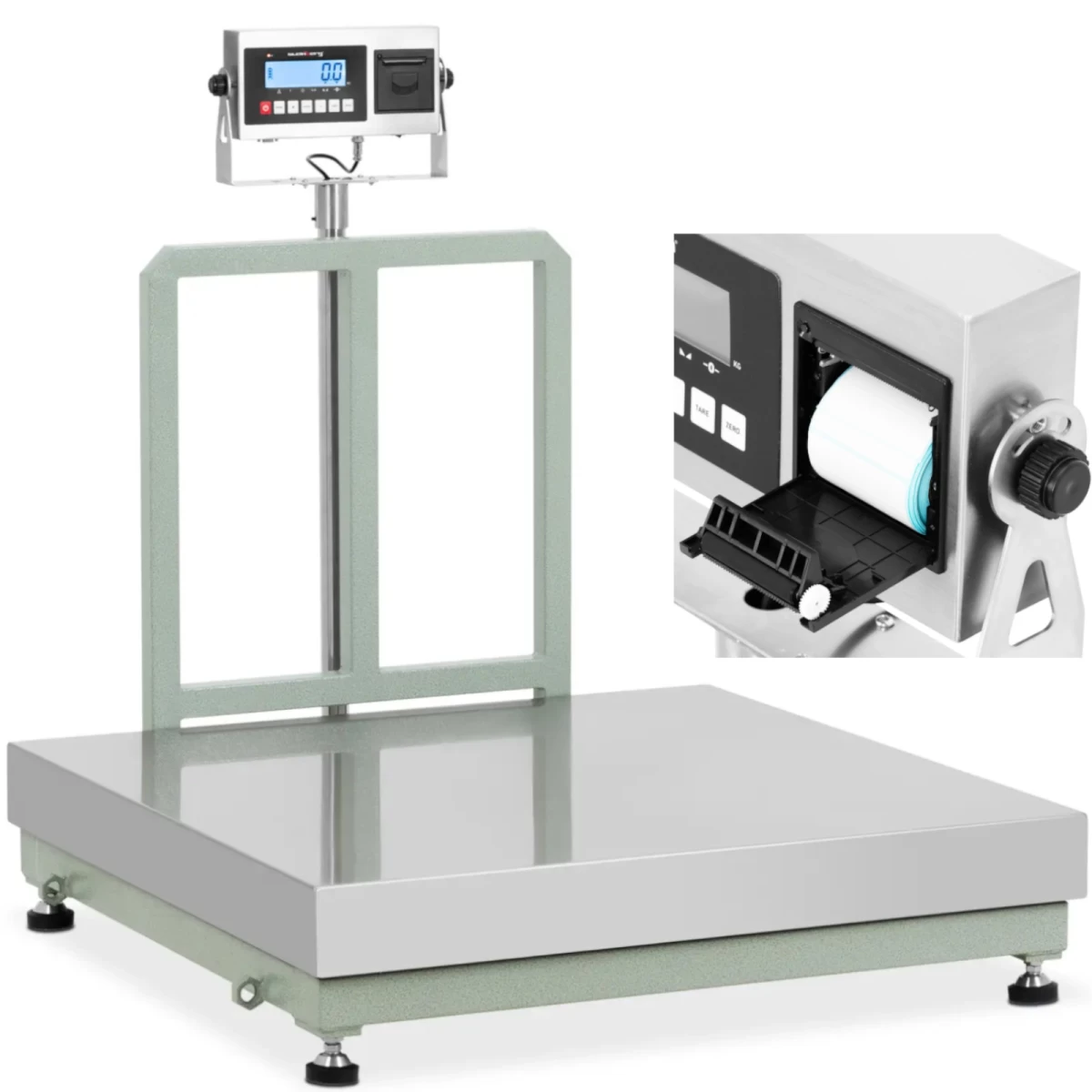 Platforminės Svarstyklės Su Lcd Etikečių Spausdintuvu 100 X 100 Cm 300 Kg / 20 G Platforminės Svarstyklės Su Lcd Etikečių Spausdintuvu 100 X 100 Cm 300 Kg / 20 G