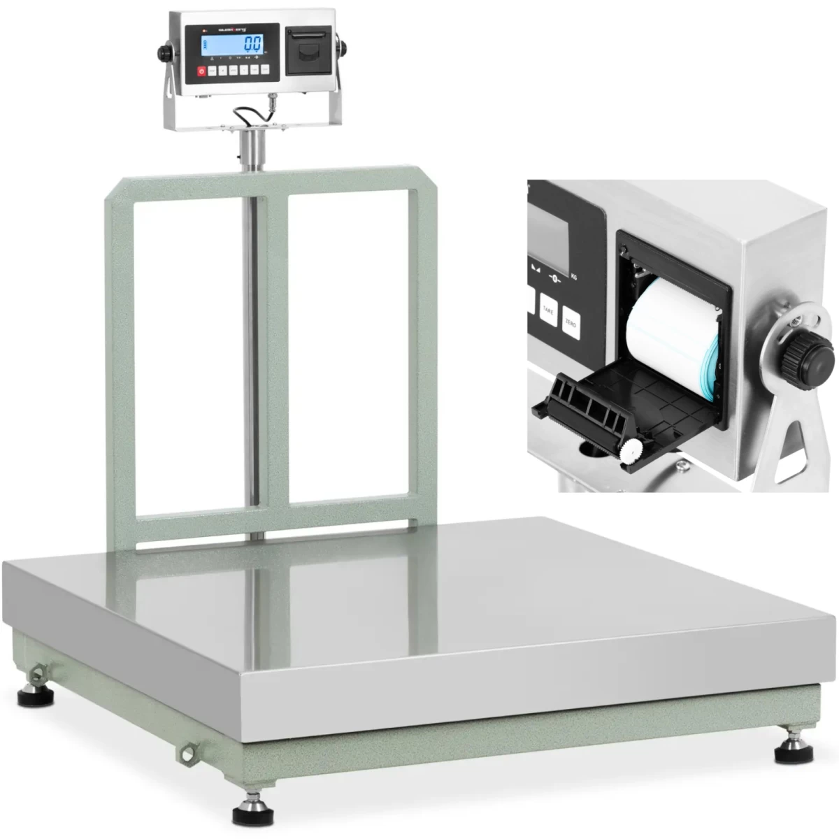 Platforminės Svarstyklės Su Lcd Etikečių Spausdintuvu 100 X 100 Cm 500 Kg / 50 G Platforminės Svarstyklės Su Lcd Etikečių Spausdintuvu 100 X 100 Cm 500 Kg / 50 G