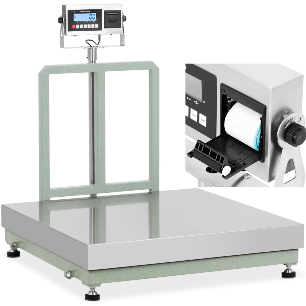 Platforminės Svarstyklės Su Lcd Etikečių Spausdintuvu 100 X 100 Cm 800 Kg / 100 G Platforminės Svarstyklės Su Lcd Etikečių Spausdintuvu 100 X 100 Cm 800 Kg / 100 G