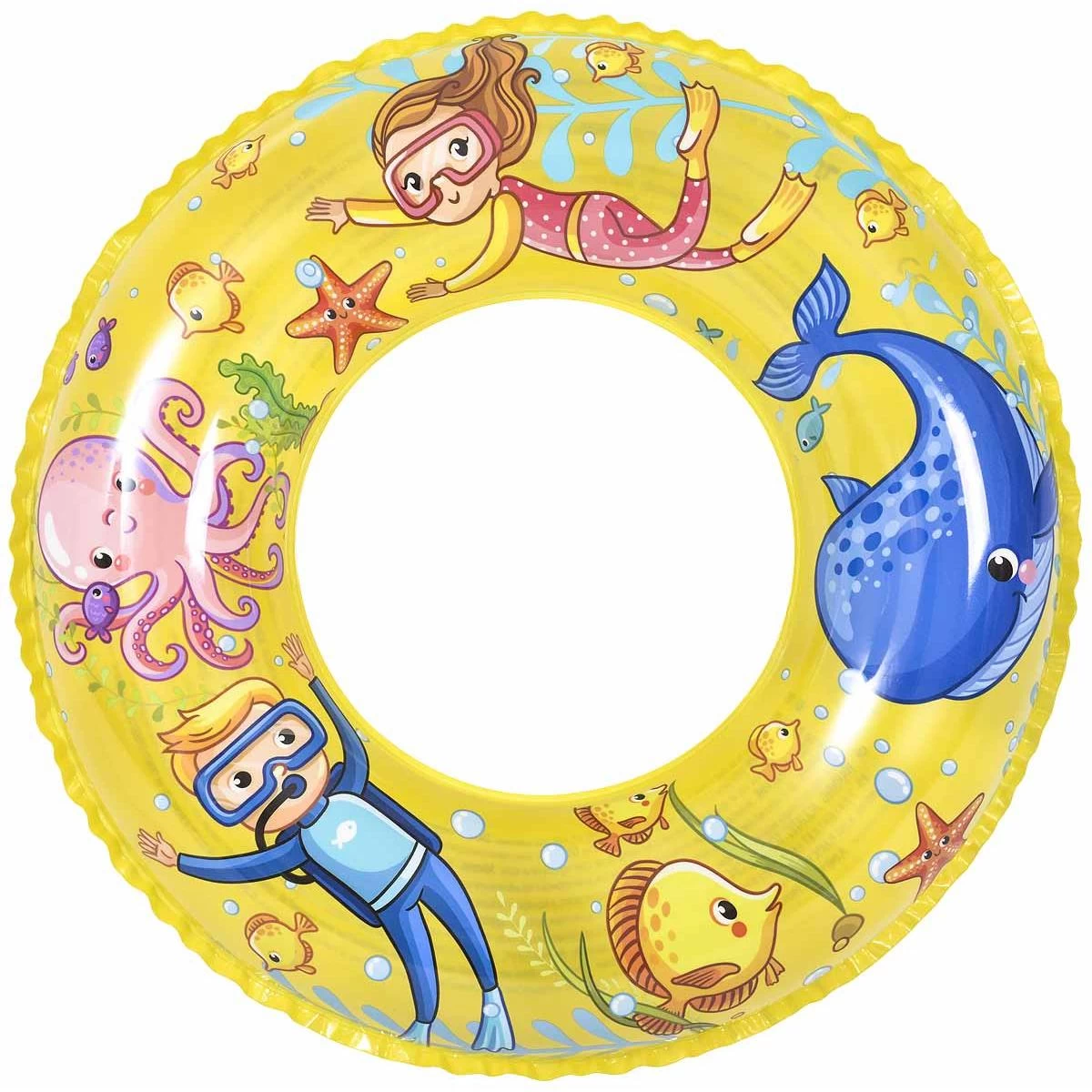Plaukimo žiedas Povandeninis Pasaulis 60cm 37592 - Geltonas