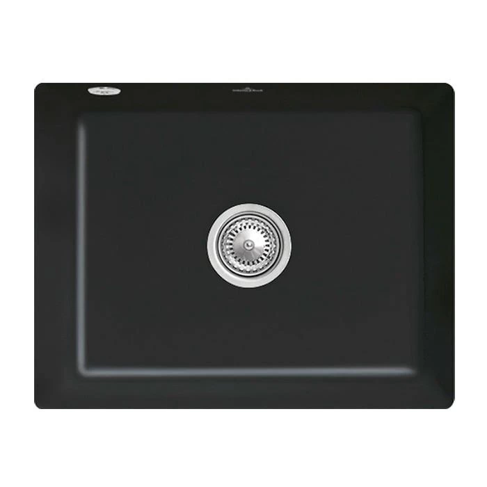 Plautuvė Villeroy &amp; Boch SUBWAY 60 SU 545x440 mm, mont. po stalviršiu, keramikinė, Pure Black, 331001R7