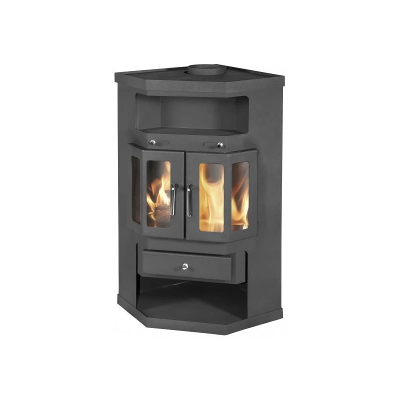 Plieninė kampinė krosnelė Victoria PANORAMA 2, 9-14 kW