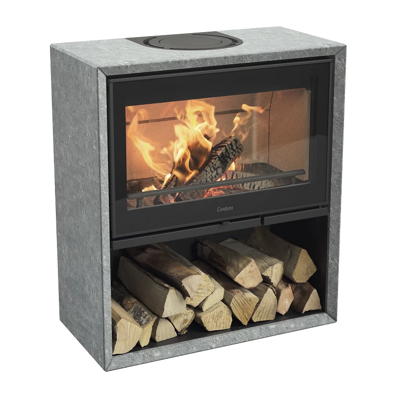 Plieninė krosnelė Nibe Contura 320TG, juoda, 5 - 9 kW