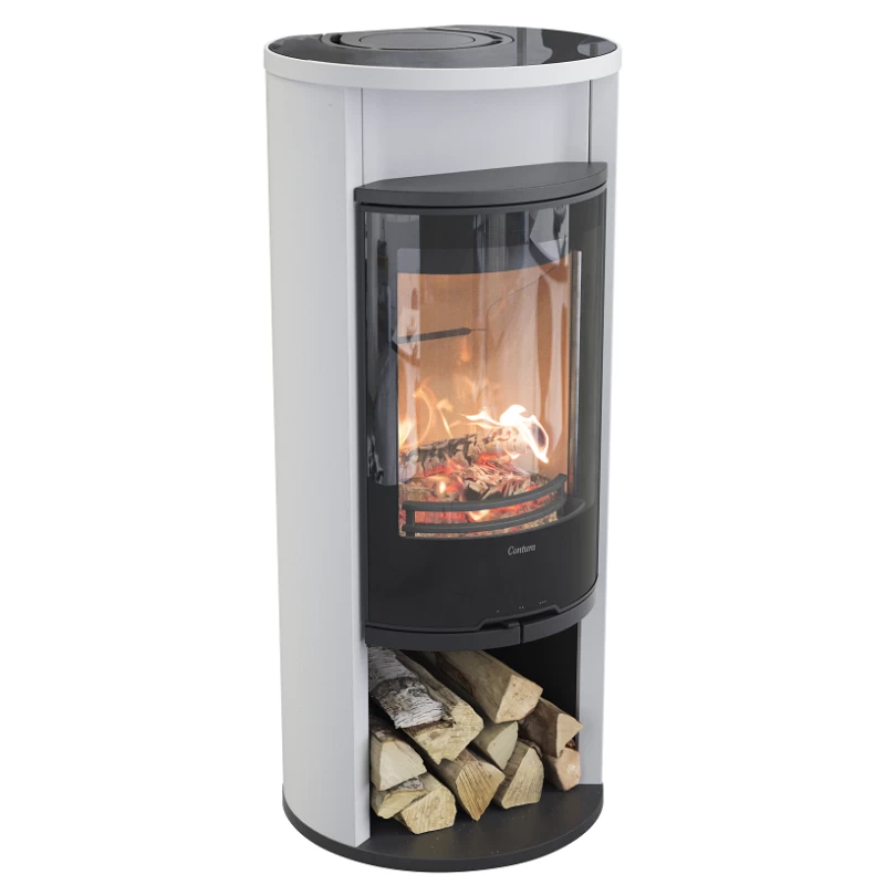 Plieninė krosnelė Nibe Contura C610:2 G Style, balta, 3 - 9 kW