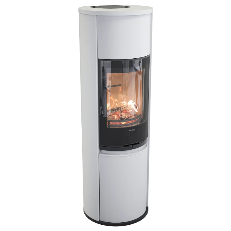 Plieninė krosnelė Nibe Contura C690G:1, balta, 3 - 9 kW