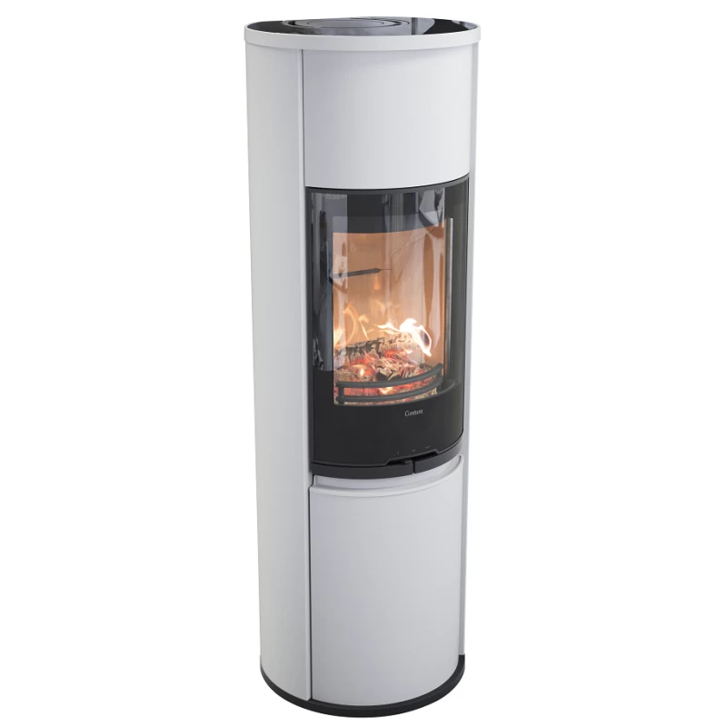 Plieninė krosnelė Nibe Contura C690G:2, balta, 3 - 9 kW