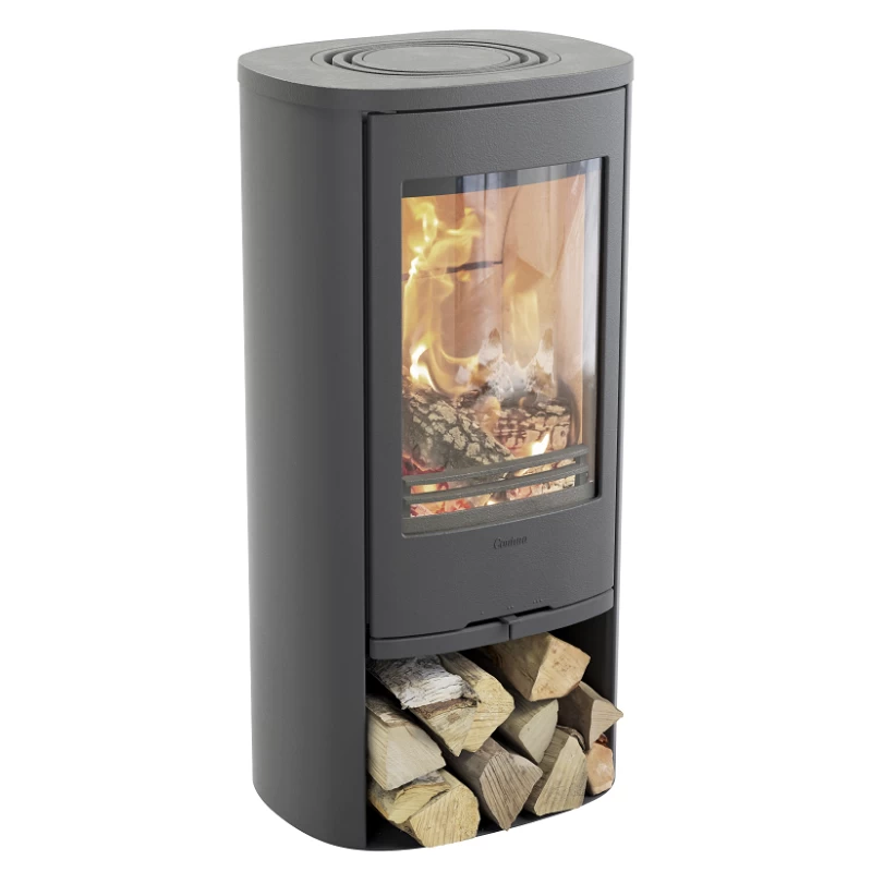 Plieninė krosnelė Nibe Contura C810:1, pilka, su ketiniu viršumi