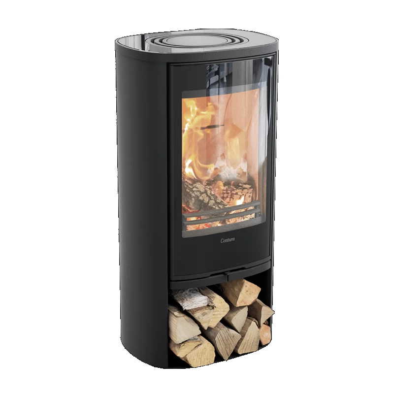 Plieninė krosnelė Nibe Contura C810G:2 Style, juoda, 3 - 7 kW