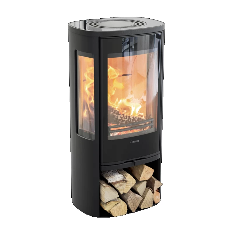 Plieninė krosnelė Nibe Contura C856G:2 Style, juoda, 3 - 7 kW