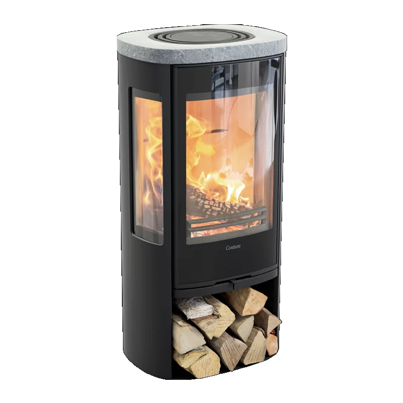 Plieninė krosnelė Nibe Contura C856G:3 Style, juoda, 3 - 7 kW