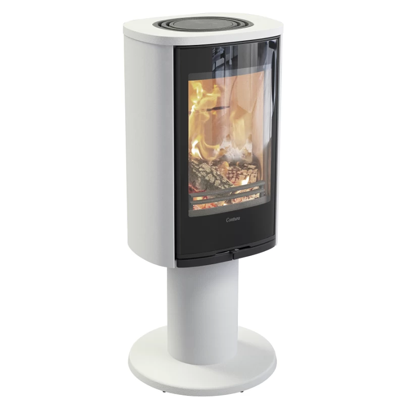 Plieninė krosnelė Nibe Contura C870G:1 Style, balta, 3 - 7 kW