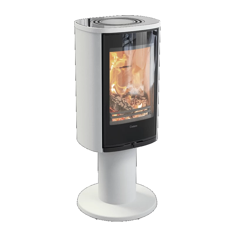 Plieninė krosnelė Nibe Contura C870G:2 Style, balta, 3 - 7 kW