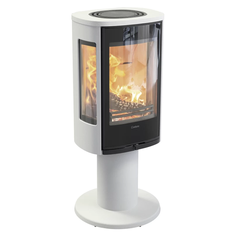 Plieninė krosnelė Nibe Contura C886G:1 Style, balta, 3 - 7 kW