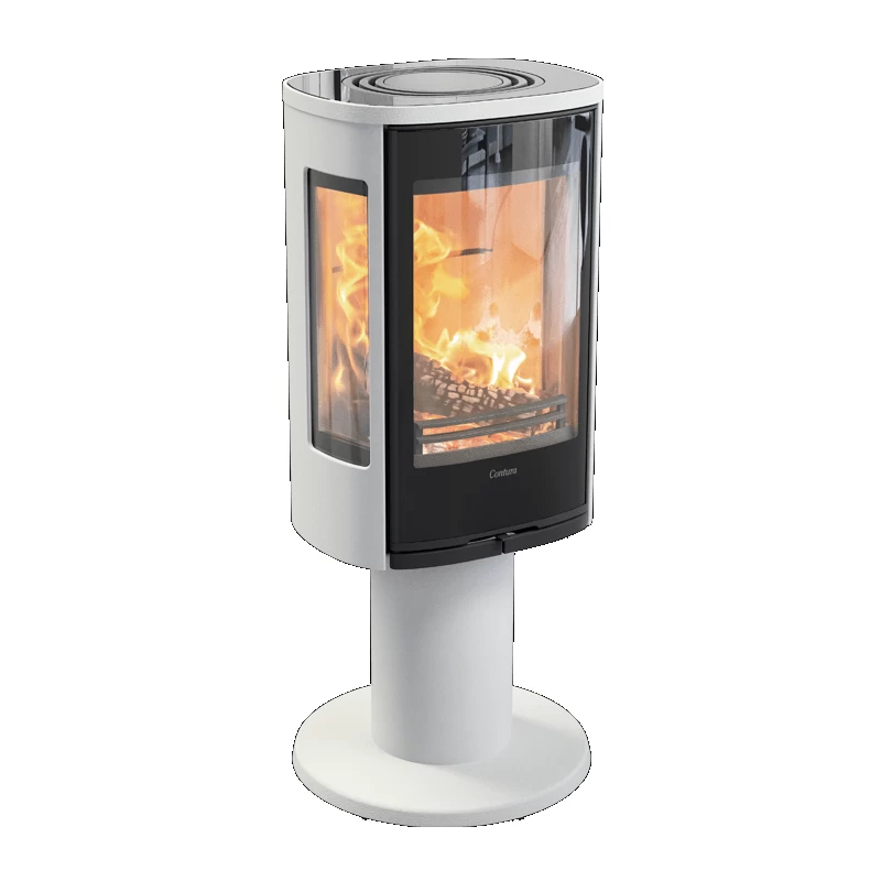 Plieninė krosnelė Nibe Contura C886G:2 Style, balta, 3 - 7 kW