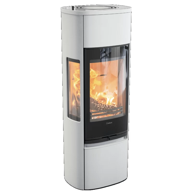 Plieninė krosnelė Nibe Contura C896G:2 Style, balta, 3 - 7 kW