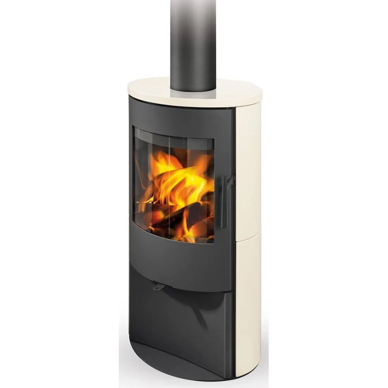 Plieninė krosnelė Romotop Alpera 01, dramblio kaulo spalvos, 8kW